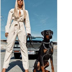 PLT Stone Tie Waist Cargo Boiler Jumpsuit